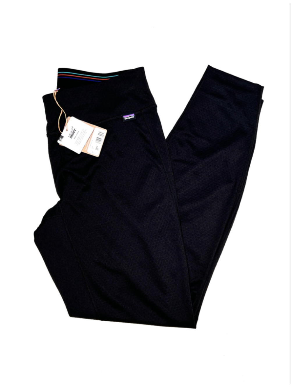 Patagonia Womans Bottoms Capilene Midweight Leggings Size M Black Odor Control